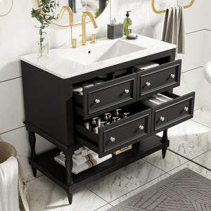 Bathroom Vanity Cabinet With Undermount Sink - 4 Drawer Set