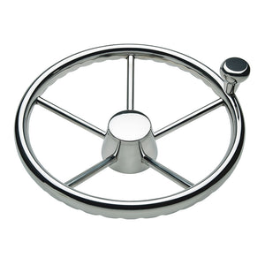 Schmitt Marine 170 Finger Grip Destroyer 5-Spoke 13.5" Stainless Steel Cap 3/4" Tapered Shaft w/Knob