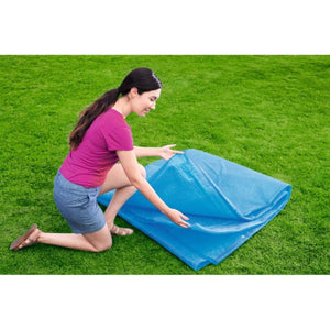 Bestway 14 Ft Round Above Ground Solar Pool Cover & FlowClear AquaScoop Skimmer