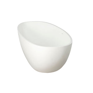 65.2" Freestanding Solid Surface Soaking Bathtub For Bathroom - Matte White