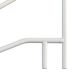 Saftron 54"x32" Cross Braced 3 Bend Slope In-Water Return to Deck Handrail White