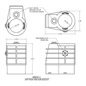 Saftron Chemical Resistant High Impact Polymer Pool Anchor Sockets (4 Pack)