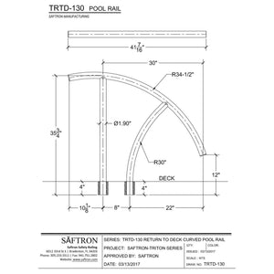 Saftron Triton 30"x35.75" High Impact Marine Grade Aluminum Pool Handrail, White