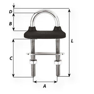 Wichard Black Watertight U-bolt - 5mm Diameter - 13/64" - 60mm Length - 2-23/64"