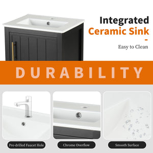 20" Bathroom Vanity with Sink and Storage Rack