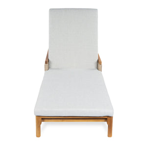 76.8" Solid Acacia Wood Sun Lounger Set of 2 with Grey Cushions