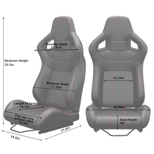 2PC Universal Bucket Racing Seats
