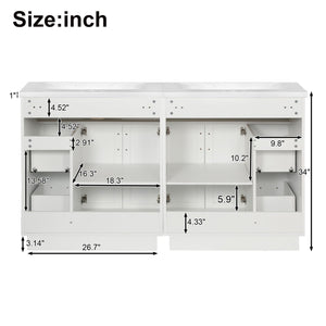 Bathroom Vanity With 2 Doors, 2 Drawers, Adjustable Shelf, Hidden Slides & Soft Close Hinges