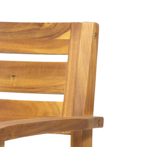 Stamford Dining Chairs Set of 2, Acacia Wood Patio Armchair