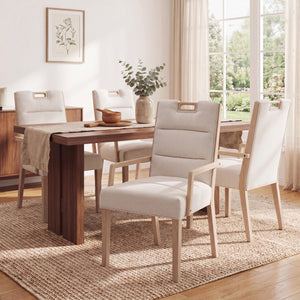 Upholstered Dining Chairs with Armrests