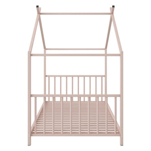 Metal House Platform Bed With Modern Design And Durable Frame