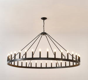 59.1 Inch 36-Light Wagon Wheel Chandelier