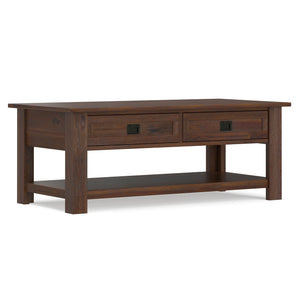 Monroe - Rectangular Coffee Table With Drawers - Brown