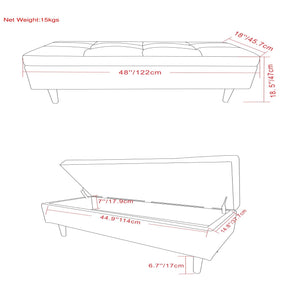 Shay - Large Square Coffee Table Storage Ottoman Mid-Century Style