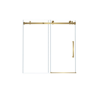 Frameless Single Sliding Shower Door With Handle And Square Tube Track