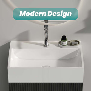 BB15-20Y-301 20"x14" Integrated Ceramic Bathroom Vanity Sink