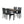 Furniture 5 Piece Metal Dinette Set with Faux Marble Top - Black