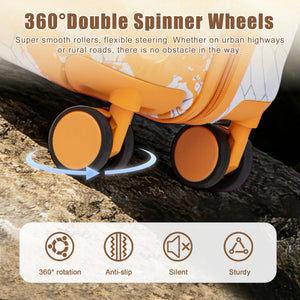 20 Inch PC Spinner Wheel Luggage, Carry-On Suitcase - Orange