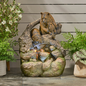 24.75' High Callan Fountain Weather Resistant Floor Fountain with Light