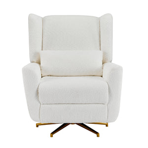 Power Recliner Chair Swivel with Boucle Upholstery and 360° Swivel