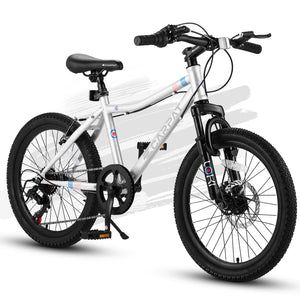 20 Inch Kids Mountain Bike, 7-Speed with Front Suspension