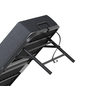 Twin Wide Folding Bed For Tall People, Extra Long & Wide Rollaway With Memory Foam, Heavy-Duty - Black