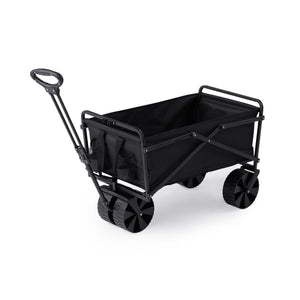 Seina 150lb Capacity Collapsible Steel Frame Outdoor Utility Wagon Cart, Black