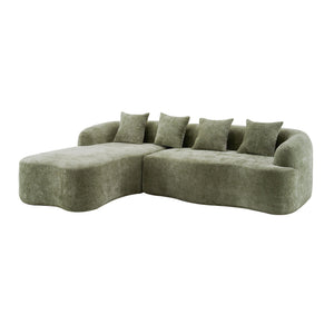 Modular L-Shape Sectional Sofa With Curved Chaise