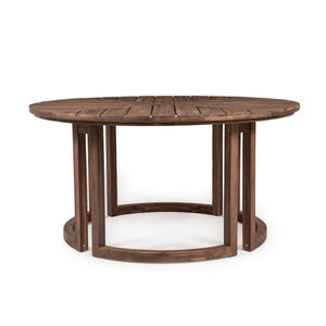 TREXM Patio Dining Table Set for 6 with Umbrella Hole
