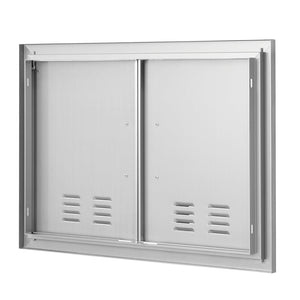 BBQ Access Door, 30W x 21H Inch Double Stainless Steel Outdoor Kitchen Door