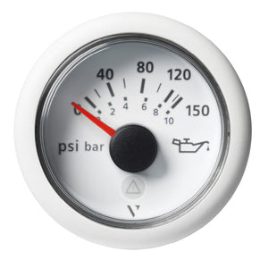 Veratron 52mm (2-1/16") ViewLine Engine Oil Pressure Gauge - 150 PSI - White Dial  Bezel
