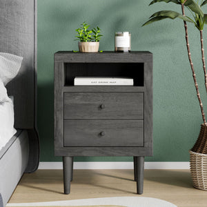 Nystrom Mid Century Modern 2 Drawer Nightstand