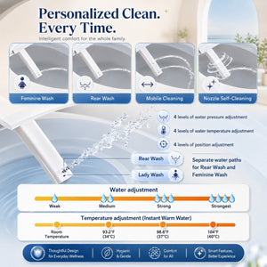 Smart Bidet Toilet Seat with Side Knob Adjustable Heated Seat