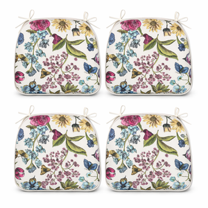 Outdoor Patio Chair Cushions - Botanical Floral Print