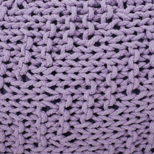 Bordeaux Knitted Cotton Round Pouf Ottoman