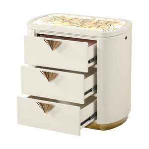La Pierre - 3 Drawer Nightstand - Beige