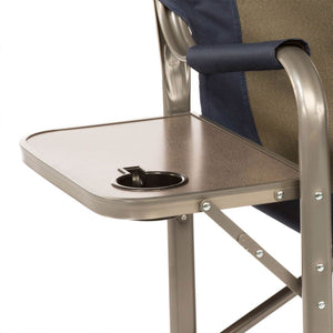 Kamp-Rite Outdoor Camping Director's Chair with Side Table, Navy & Tan (2 Pack)