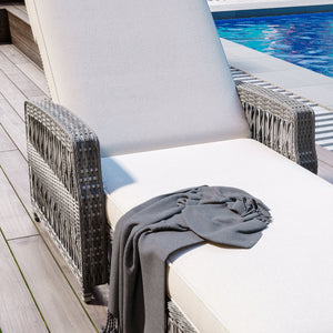GO 2 Piece Long Reclining Chaise Outdoor Wicker Lounge Set