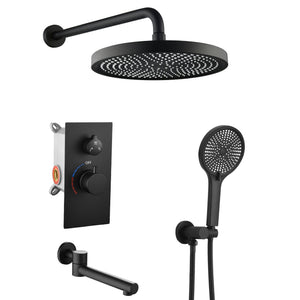 10" Shower System Set With Control Valve And Overhead Shower