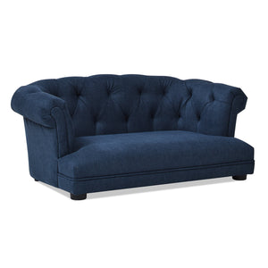 Kiki 36.5' Chesterfield Dog Sofa Bed, Medium, Pacific Blue Stain Resistant High Performance Polyester