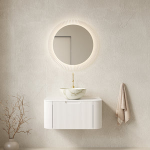 DINA 30" Bathroom Vanity & Sink with Floating Curved Edges