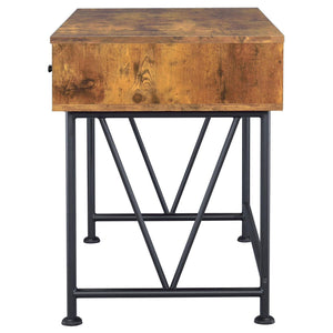 3 Drawer Writing Desk With Handles - Brown