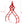 Heavy-Duty 4 Claw Timber Log Lifting Tongs Grabber - Red