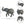 20'' Tall Resin Elephant Statue with Raised Trunk