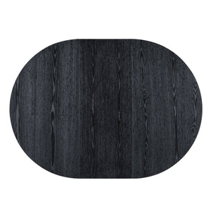 5 Piece Dining Set Extendable Round Table And 4 Chairs - Black / Oak