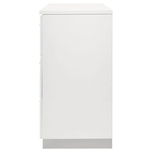 Dulcey - 6 Drawer Dresser With Accents, Bedroom Storage - Gloss White