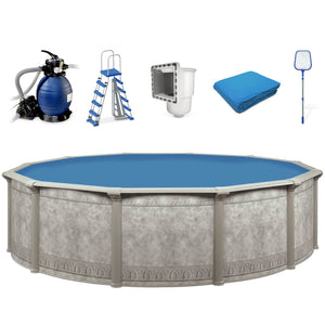 Aquarian Khaki Venetian 18ft x 52in Backyard Above Ground Swimming Pool Package