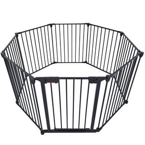 Adjustable Safety Gate Play Yard Metal Doorways Fireplace Fence Christmas Tree Fence Gate For House Stairs Gate Prohibited Area Fence