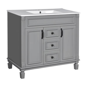 Bathroom Vanity With Top Sink and Soft-Closing Storage
