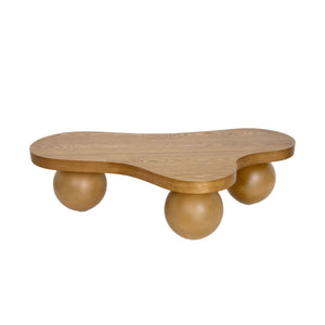 Cloud Shaped Coffee Table With 3 Ball Legs For Living Room